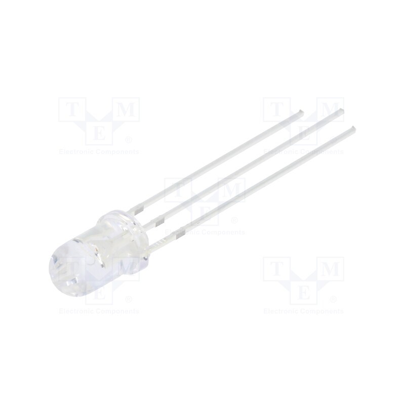 1 pcs x OPTOSUPPLY - OSRBMC5A31A-VV - LED, 5mm, red/blue, 30°, Front: convex, 3÷15V, No.of term: 3, round