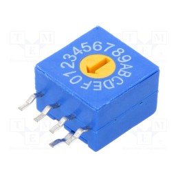 1 pcs x ECE - ERD416RRZ - Encoding switch, HEX/BCD, Pos: 16, THT, Rcont max: 100mΩ, 5Ncm, reel