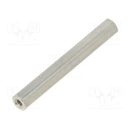 10 pcs x DREMEC - 112X40 - Screwed spacer sleeve, 40mm, Int.thread: M2,5, hexagonal, brass