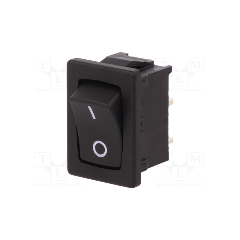 1 pcs x Marquardt - 1801.1908 - ROCKER, SPST, Pos: 2, ON-OFF, 12A/250VAC, black, IP40, none, 100mΩ
