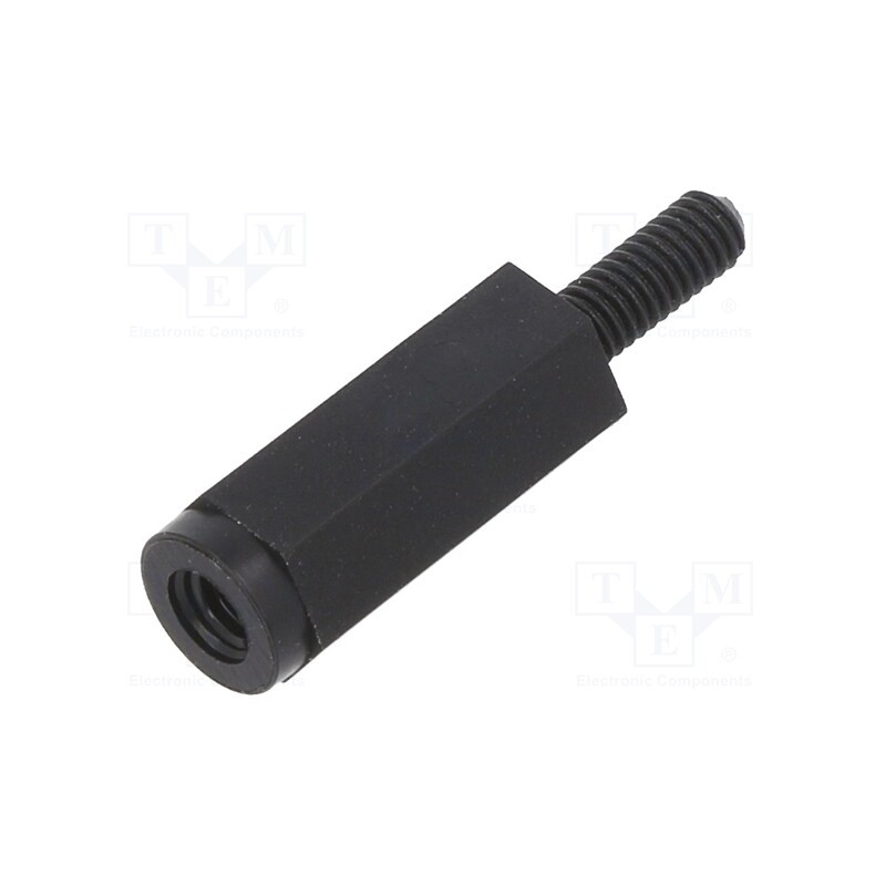 10 pcs x DREMEC - 285X14 - Screwed spacer sleeve, hexagonal, polyamide, M3, M3, L: 14mm, black