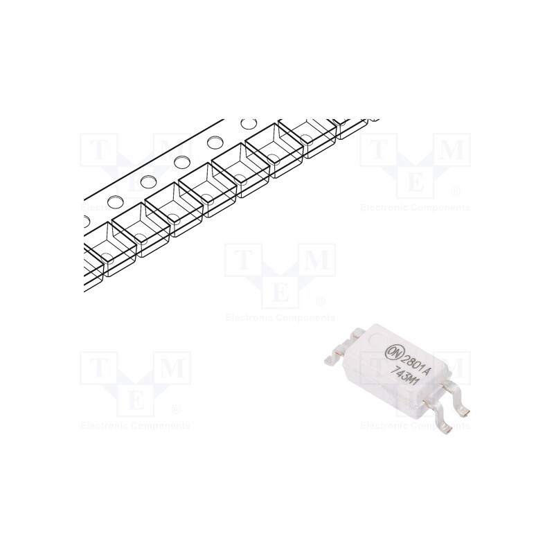 1 pcs x ONSEMI - HMHA2801AR2 - Optocoupler, SMD, Ch: 1, OUT: transistor, 3.75kV, Mini-flat 4pin