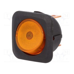 1 pcs x SCI - R13-203B-01-BY - ROCKER, SPST, Pos: 2, ON-OFF, 25A/12VDC, yellow, neon lamp, 50mΩ