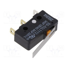 1 pcs x OMRON OCB- Microswitch SNAP ACTION, 5A/250VAC, with lever, SPST-NC, Pos: 2