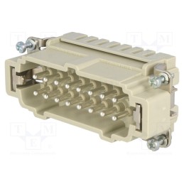 1 pcs x HARTING - 9330162616 - Connector: HDC, contact insert, male, Han® ES, PIN: 16, 16+PE, 16A