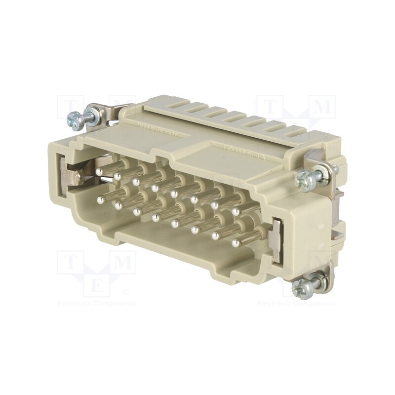 1 pcs x HARTING - 9330162616 - Connector: HDC, contact insert, male, Han® ES, PIN: 16, 16+PE, 16A