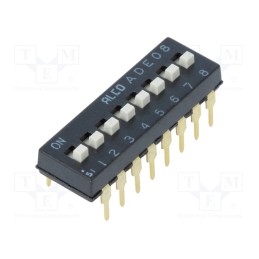 1 pcs x TE Connectivity - 1825057-7 - Switch: DIP-SWITCH, Poles number: 8, ON-OFF, 0.1A/24VDC, Pos: 2