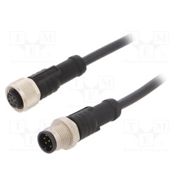 1 pcs x AMPHENOL LTW - M12A08ML-12AFL-SB001 - Cable: for sensors/automation, PIN: 8, M12-M12, 1m, plug, plug, 30V
