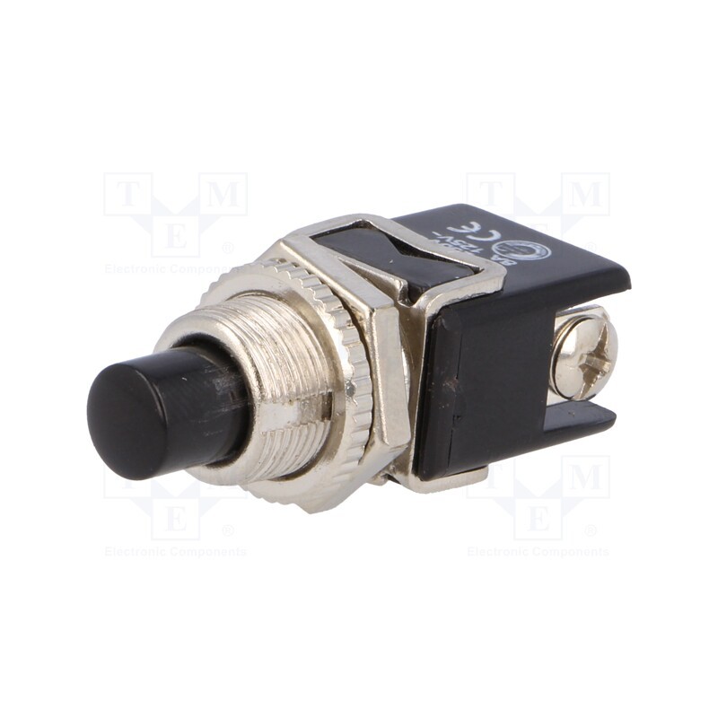 2 pcs x - PS13BBK - Switch: push-button, Pos: 2, 4A/250VAC, OFF-(ON), Illumin: none