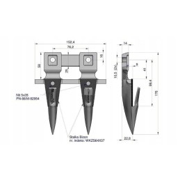 Double-finger bayonet made of a Warynian bison steel