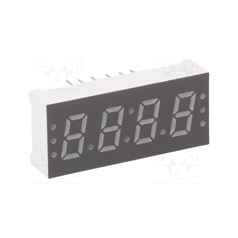 1 pcs x LUCKYLIGHT - KW4-306CGA - Display: LED, 7-segment, 7.6mm, 0.3', No.char: 4, yellow-green