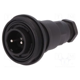 1 pcs x BULGIN - PX0737/P - Connector: circular, plug, male, PIN: 2, Standard Buccaneer®, IP68