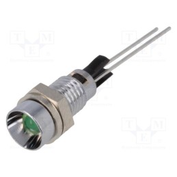 1 pcs x MENTOR - 2662.8081 - Indicator: LED, recessed, green, Ø6mm, for PCB, brass, ØLED: 3mm