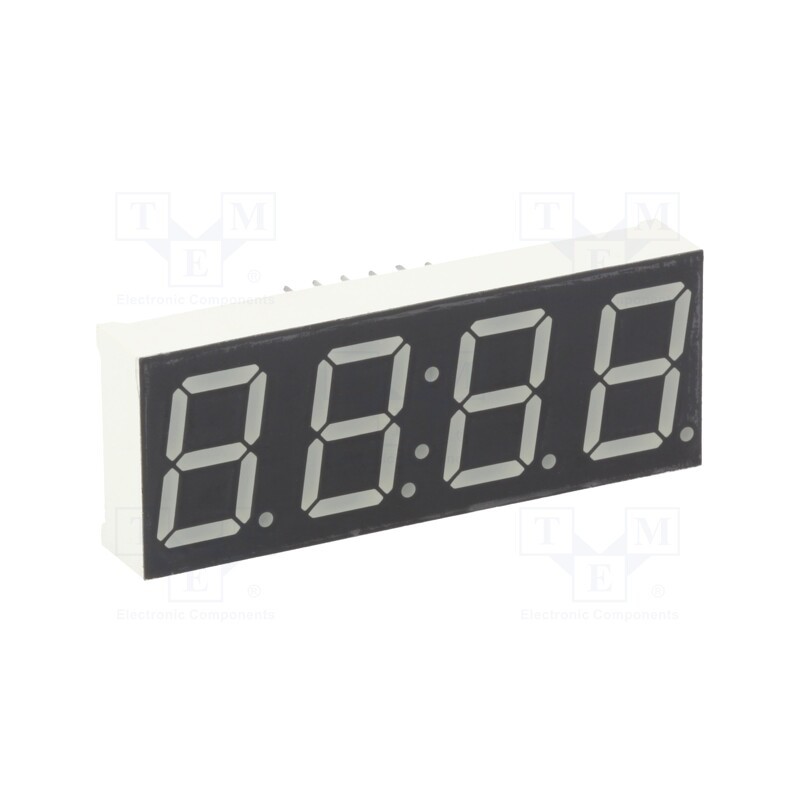 1 pcs x LUCKYLIGHT - KW4-566CVB - Display: LED, 7-segment, 14.2mm, 0.56', No.char: 4, red, 40÷80mcd