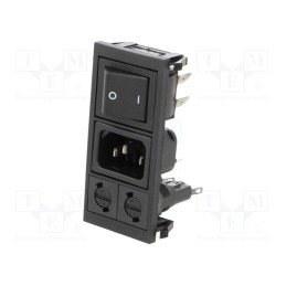 1 pcs x BULGIN - BZV03/Z0000/72 - Connector: AC supply, socket, male, 10A, 250VAC, IEC 60320, C14 (E)