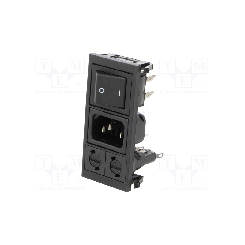 1 pcs x BULGIN - BZV03/Z0000/72 - Connector: AC supply, socket, male, 10A, 250VAC, IEC 60320, C14 (E)