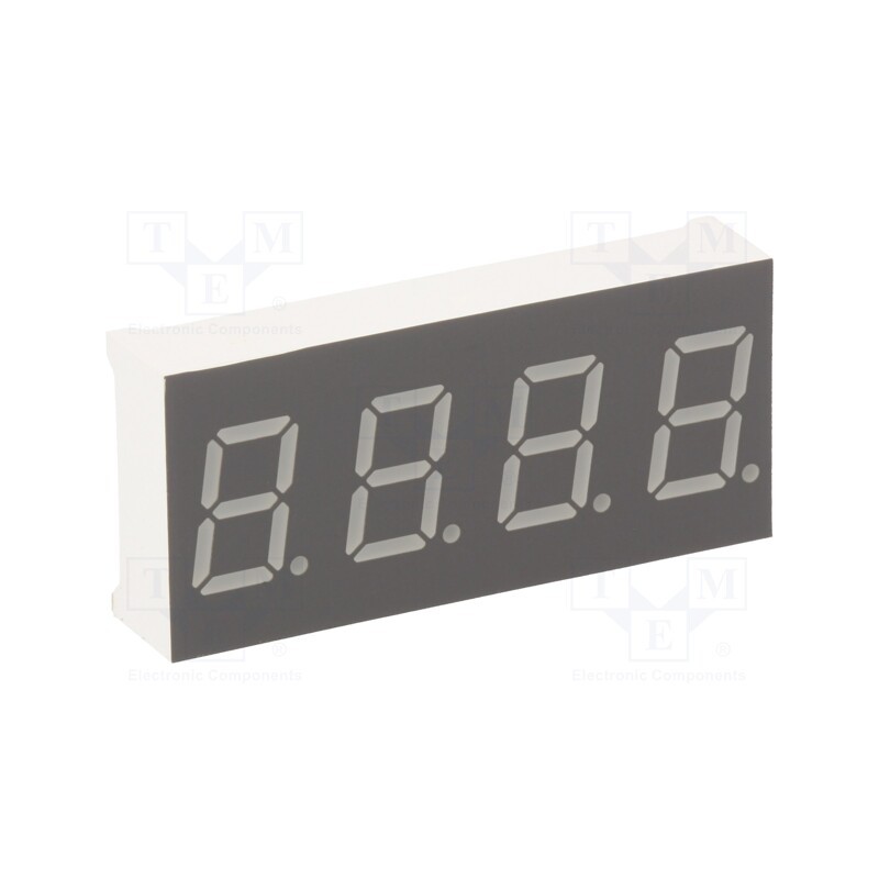 1 pcs x LUCKYLIGHT - KW4-401CVA - Display: LED, 7-segment, 10.16mm, 0.4', No.char: 4, red, 30÷60mcd