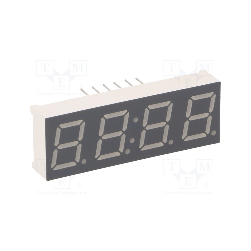 1 pcs x LUCKYLIGHT - KW4-391AGA - Display: LED, 7-segment, 9.9mm, 0.39', No.char: 4, yellow-green