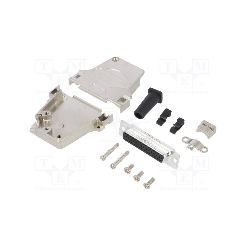 1 pcs x Amphenol Communications Solutions - L17D45ZF25-RG+L77HDB44S - D-Sub HD, PIN: 44, female, angled 45°, soldering, for cabl