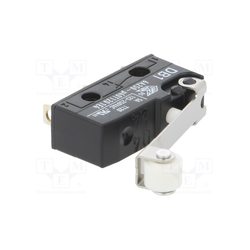 1 pcs x ZF - DB1C-A1RC - Microswitch SNAP ACTION, 6A/250VAC, 0.1A/80VDC, with roller