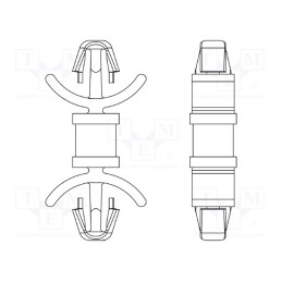 10 pcs x DREMEC - 8GG01V42723 - PCB distance, polyamide 66, L: 22.2mm, latch/latch, natural