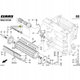 Drive pin upper roller Claas Jaguar 0009873700
