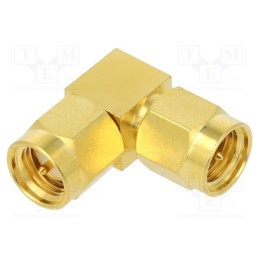 1 pcs x AMPHENOL RF - 132339 - Coupler, SMA male,both sides, angled 90°, 50Ω, PTFE, gold-plated