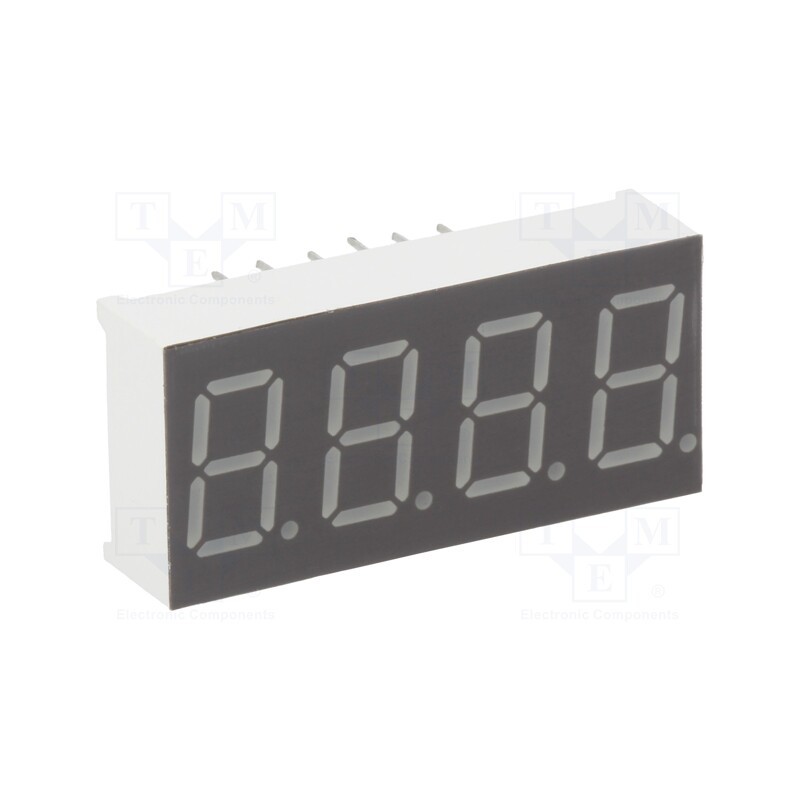 1 pcs x LUCKYLIGHT - KW4-361CVA - Display: LED, 7-segment, 9.2mm, 0.36', No.char: 4, red, 33÷66mcd