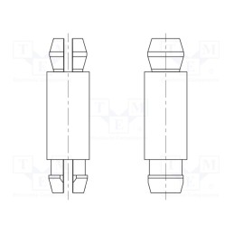 10 pcs x DREMEC - 8G804V40455 - PCB distance, polyamide 66, L: 38.1mm, latch/latch, natural