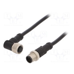 1 pcs x AMPHENOL LTW - M12A08ML-12AFR-SD001 - Cable: for sensors/automation, PIN: 8, M12-M12, 1m, plug, plug, 30V