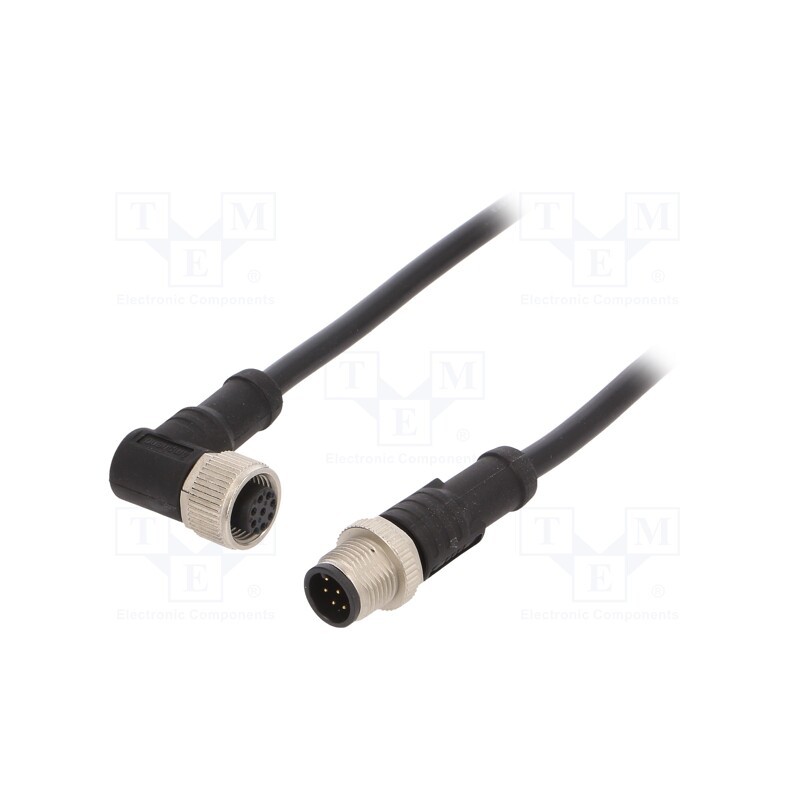 1 pcs x AMPHENOL LTW - M12A08ML-12AFR-SD001 - Cable: for sensors/automation, PIN: 8, M12-M12, 1m, plug, plug, 30V