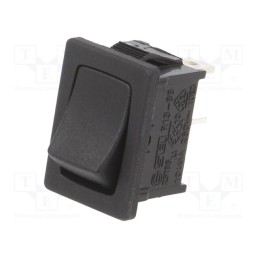 1 pcs x SWITCH COMPONENTS - RF1-1B-DC-2-B - ROCKER, SPST, Pos: 2, OFF-(ON), 10A/24VDC, black, none, Body: black
