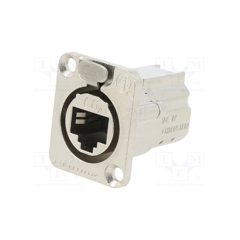 1 pcs x NEUTRIK - NE8FDX-P6 - D-SHAPE CAT6A PANEL CONNECTOR SHIELDED FEEDTHROUGH