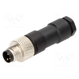 1 pcs x MOLEX - 120091-0004 - Connector: M8, male, PIN: 3, straight, for cable, plug, Nano-Change