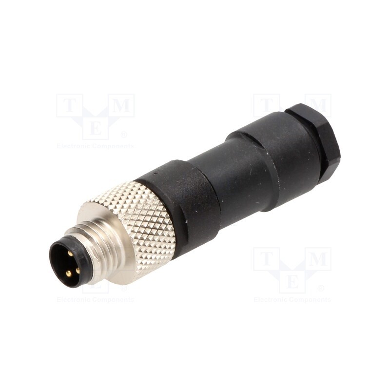 1 pcs x MOLEX - 120091-0004 - Connector: M8, male, PIN: 3, straight, for cable, plug, Nano-Change