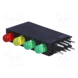 1 pcs x KINGBRIGHT ELECTRONIC - L-934SB/1I1Y2GD - LED, in housing, red/green/yellow, 3mm, No.of diodes: 4, 20mA, 40°