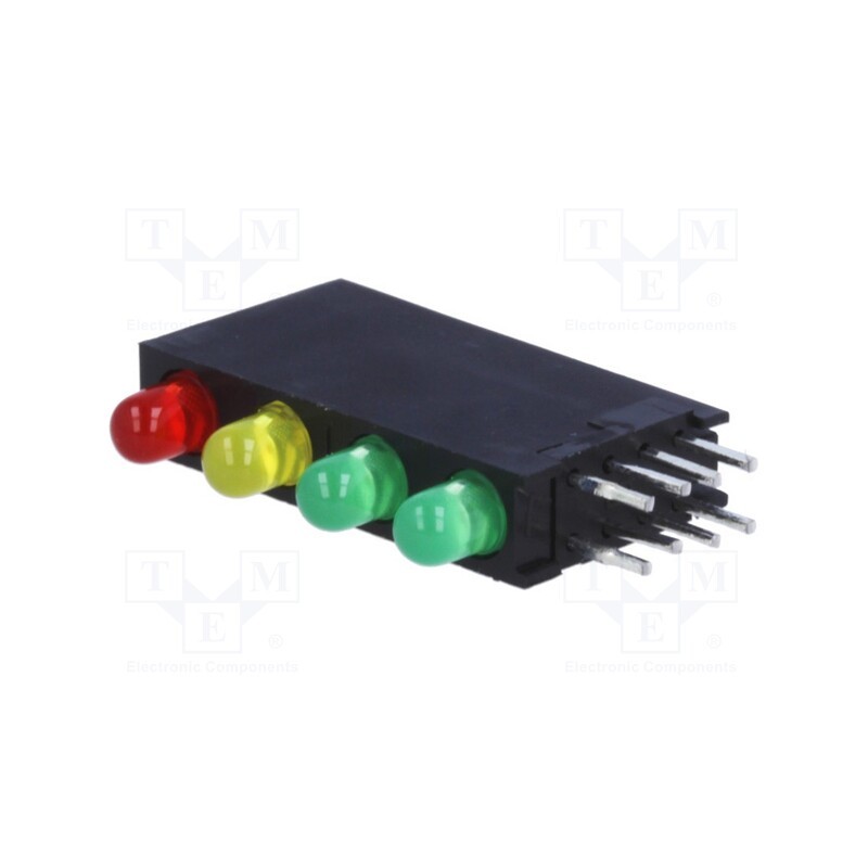 1 pcs x KINGBRIGHT ELECTRONIC - L-934SB/1I1Y2GD - LED, in housing, red/green/yellow, 3mm, No.of diodes: 4, 20mA, 40°