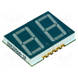 1 pcs x OPTOSUPPLY - OSK2056A-IG - Display: LED, 7-segment, 14.22mm, 0.56', No.char: 2, green, 10÷35mcd