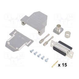 1 pcs x ENCITECH - DCRP15-DBCS-CF65-CS80-K - D-Sub, PIN: 15, plug, female, crimped, for cable, black