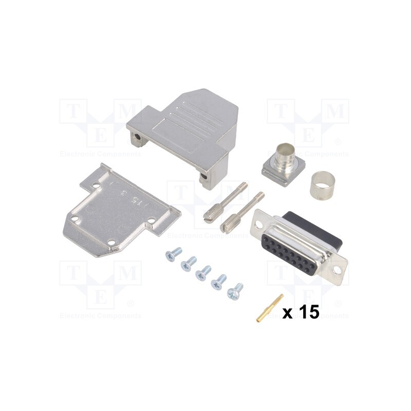 1 pcs x ENCITECH - DCRP15-DBCS-CF65-CS80-K - D-Sub, PIN: 15, plug, female, crimped, for cable, black