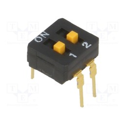 1 pcs x OMRON OCB - A6D-2103 - Switch: DIP-SWITCH, Poles number: 2, ON-OFF, 0.03A/30VDC, Pos: 2