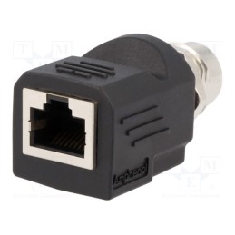 1 pcs x AMPHENOL LTW - RJS-12D04FF-LS8001 - Adapter, M12 female,RJ45 socket, D code-Ethernet, PIN: 4, Cat: 5e