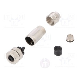 1 pcs x BINDER - 99 1436 810 05 - Connector: M12, plug, 715, female, PIN: 5, shielded, gold-plated, 4A