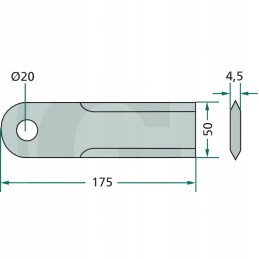 Flail knife for Dronningborg Case Agco Masse