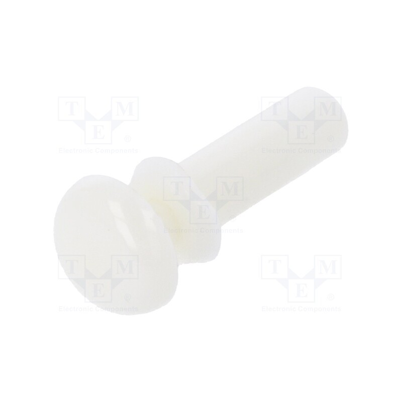 10 pcs x DREMEC - 8G4012.6X6.0W - Rivet, polyamide, L.rivet: 7.2mm, Panel cutout diam: 2.7mm, white