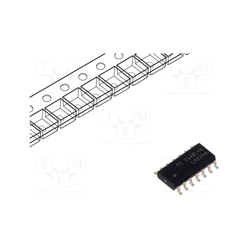 3 pcs x TEXAS INSTRUMENTS - LM224ADR - IC: operational amplifier, 1.2MHz, Ch: 4, SO14, ±1.5÷15VDC,3÷30VDC