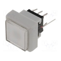1 pcs x HIGHLY ELECTRIC - PB6133FBL-13 - Switch: keypad, Pos: 2, DPDT, 0.1A/30VDC, white, LED, red/green, THT