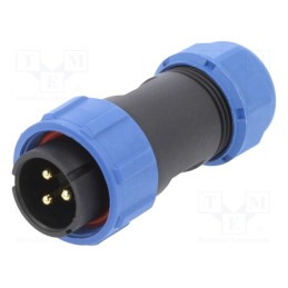 1 pcs x CONNFLY - DS1110-27-3BU8 - Connector: circular, male + female, PIN: 3, 3A, IP67, 500V