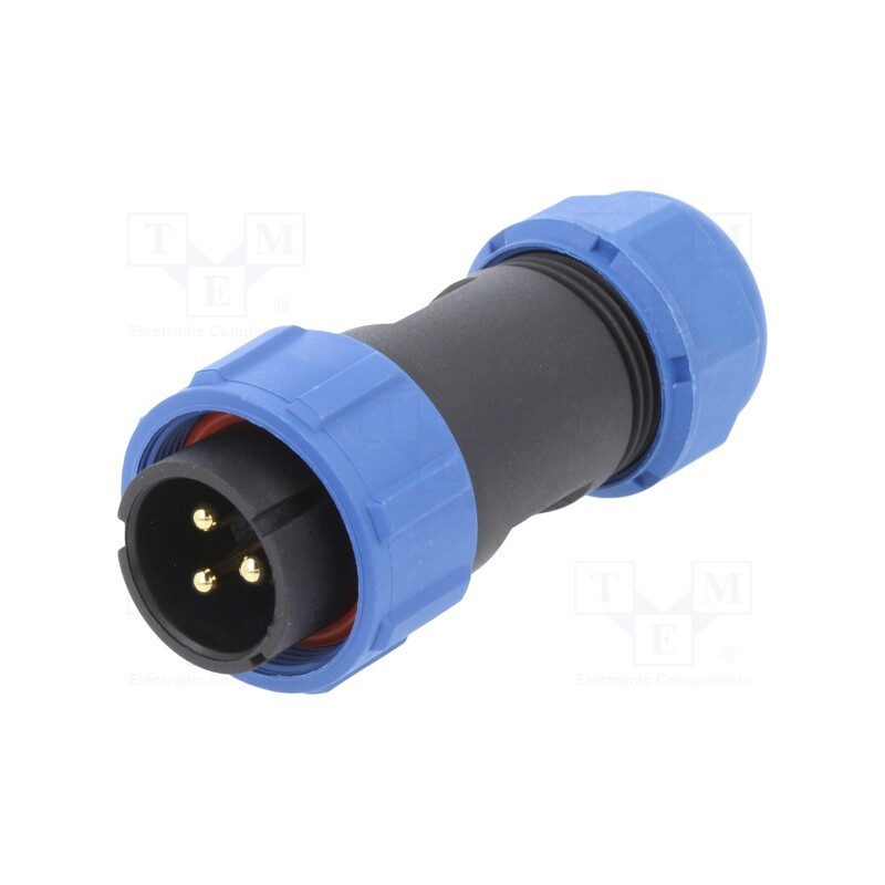 1 pcs x CONNFLY - DS1110-27-3BU8 - Connector: circular, male + female, PIN: 3, 3A, IP67, 500V