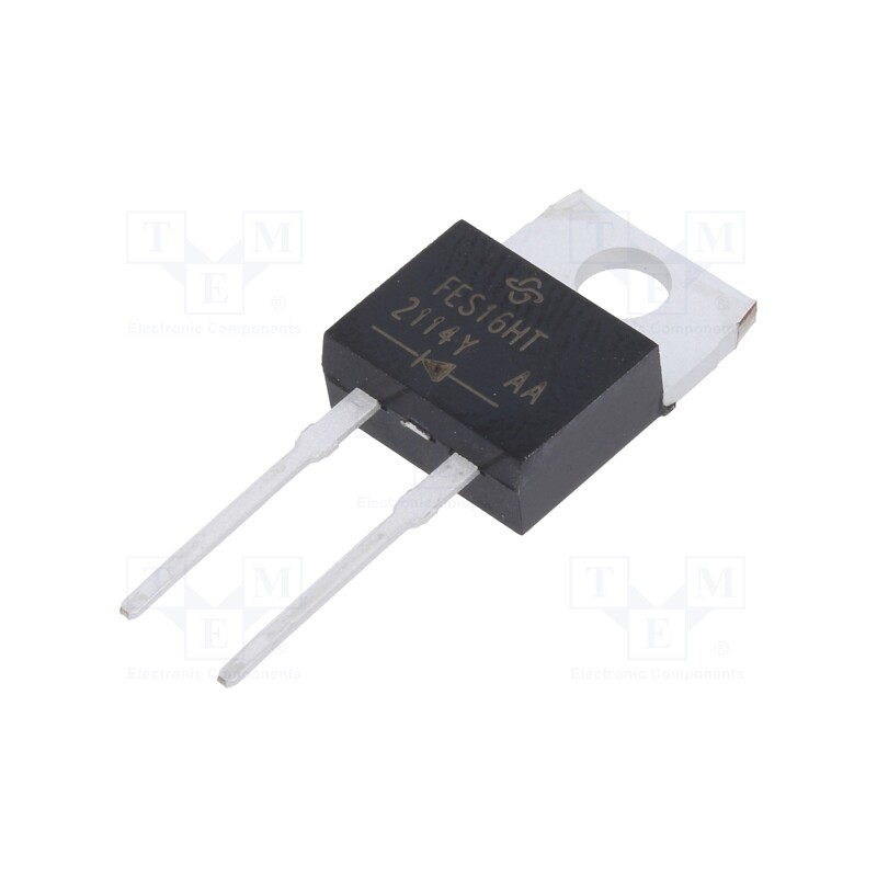 1 pcs x VISHAY - FES16HT-E3/45 - Diode: rectifying, THT, 500V, 16A, , Ifsm: 250A, TO220AC, 50ns
